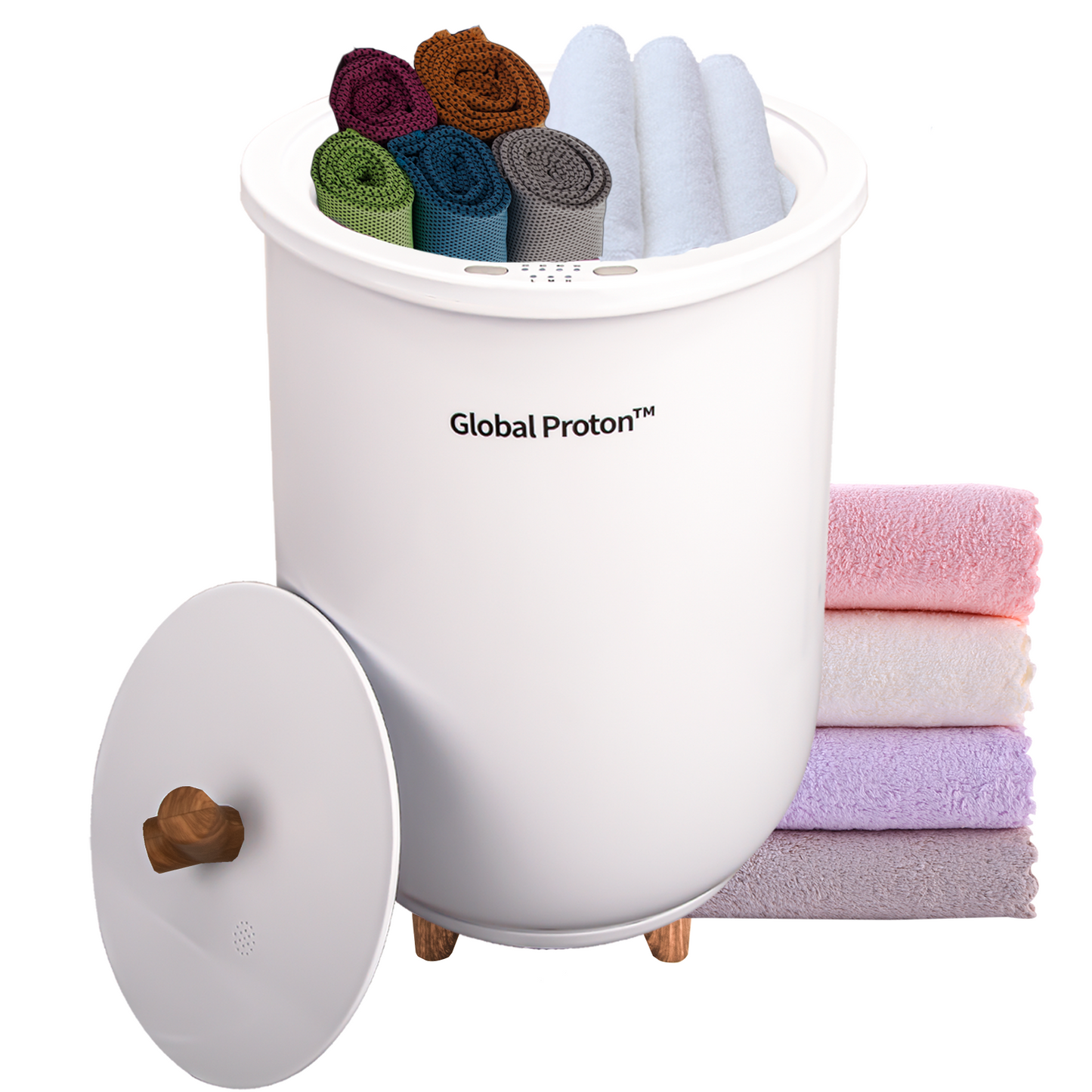 Towel Warmer, 20L Towel Warmer Bucket Holds Two 40"x70"Oversized Bath Towel. 4-Level Timer/3-Level Temperature. with Aromatherapy Function.